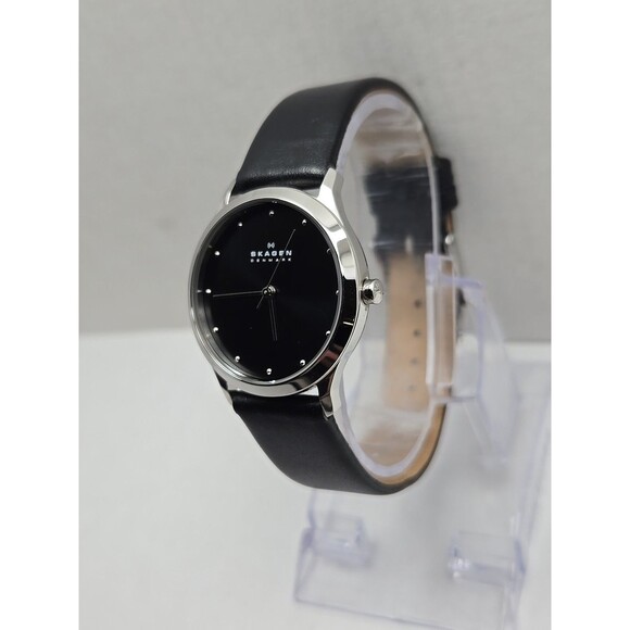 Skagen Jorn SKW2283 Womens 30mm Black Dial Leather Quartz New Battery Watch Slim - Picture 2 of 12